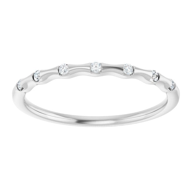 14K Yellow Or White Or Rose Gold Round 1.3 Mm Polished .07 Ctw Lab-Grown Diamond Stackable Ring Size 7