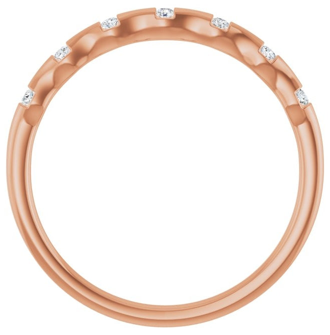 14K Yellow Or White Or Rose Gold Round 1.3 Mm Polished .07 Ctw Lab-Grown Diamond Stackable Ring Size 7