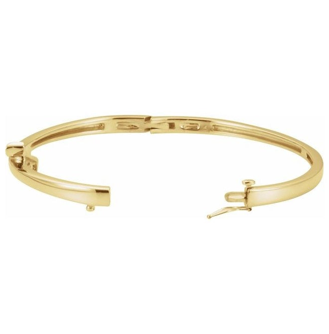 14K Yellow Gold Round 3 Mm 10.7 Mm 6 1/2 In Polished 1/4 Ctw Natural Diamond Bracelet