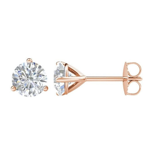 14K Rose Gold 2 CTW Natural Diamond Stud Earrings