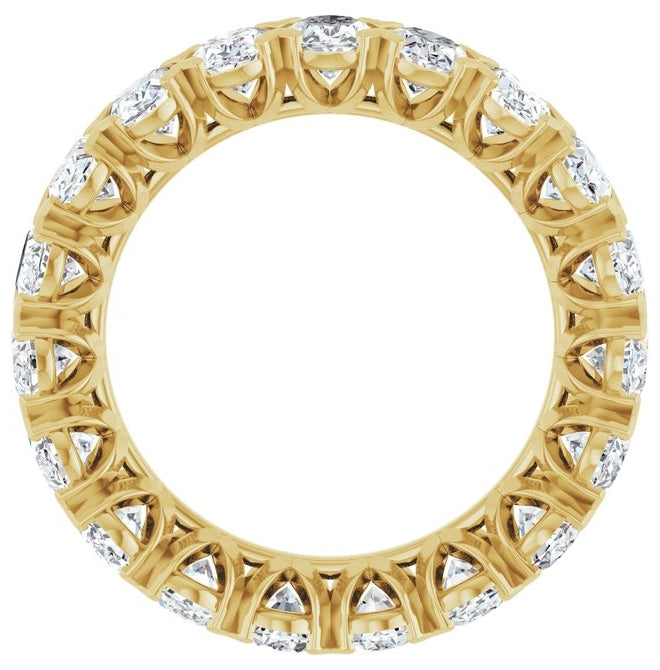 14K Yellow Gold  Oval 5 X 3.5 Mm Vs, G-H Polished 4 3/4 Ctw Lab-Grown Diamond Eternity Band, Size 6