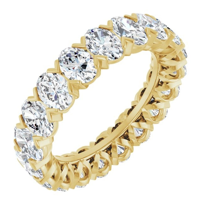 14K Yellow Gold  Oval 5 X 3.5 Mm Vs, G-H Polished 4 3/4 Ctw Lab-Grown Diamond Eternity Band, Size 6