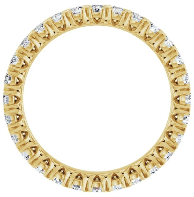 14K Yellow Or White Gold  Round 2 Mm Vs, F+ Polished 1 Ctw Lab-Grown Diamond Eternity Band