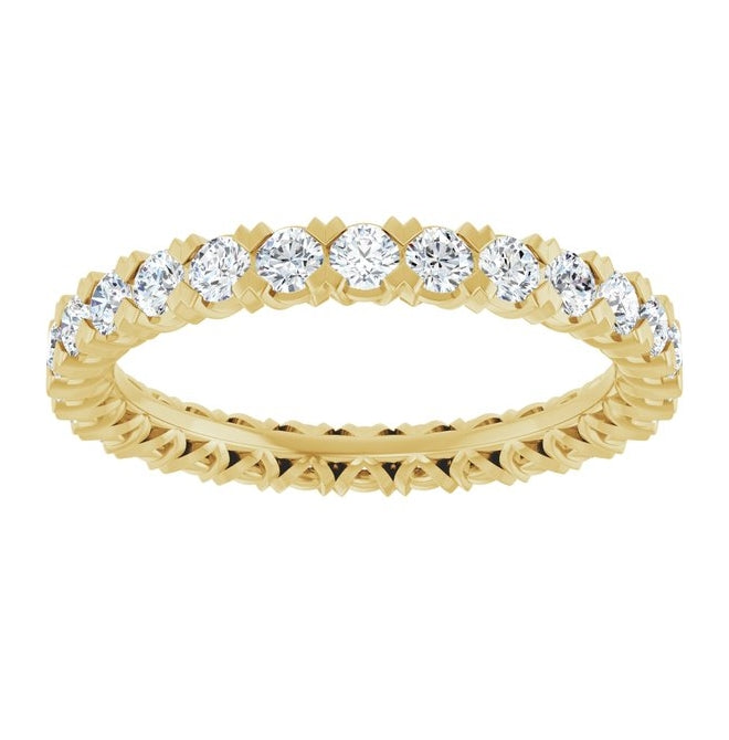 14K Yellow Or White Gold  Round 2 Mm Vs, F+ Polished 1 Ctw Lab-Grown Diamond Eternity Band