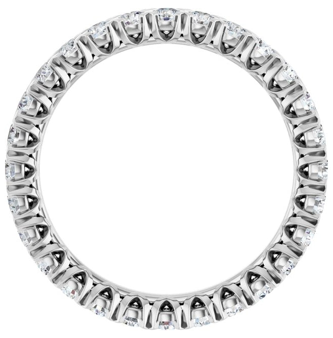 14K Yellow Or White Gold  Round 2 Mm Vs, F+ Polished 1 Ctw Lab-Grown Diamond Eternity Band