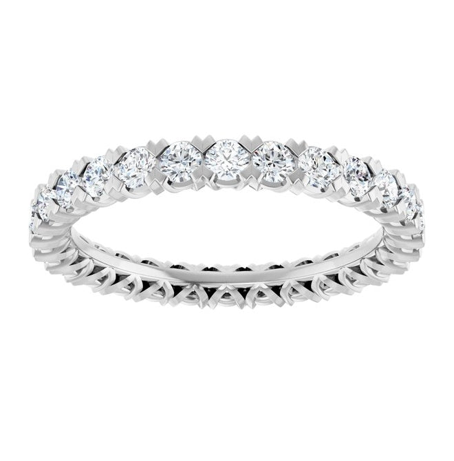 14K Yellow Or White Gold  Round 2 Mm Vs, F+ Polished 1 Ctw Lab-Grown Diamond Eternity Band