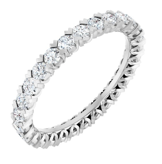 14K Yellow Or White Gold  Round 2 Mm Vs, F+ Polished 1 Ctw Lab-Grown Diamond Eternity Band