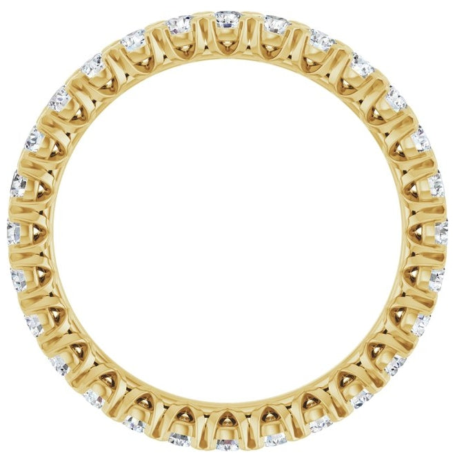 14K Yellow Or White Gold  Round 2 Mm Vs, F+ Polished 1 Ctw Lab-Grown Diamond Eternity Band