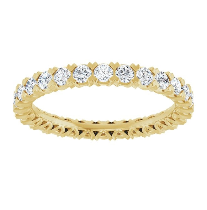 14K Yellow Or White Gold  Round 2 Mm Vs, F+ Polished 1 Ctw Lab-Grown Diamond Eternity Band
