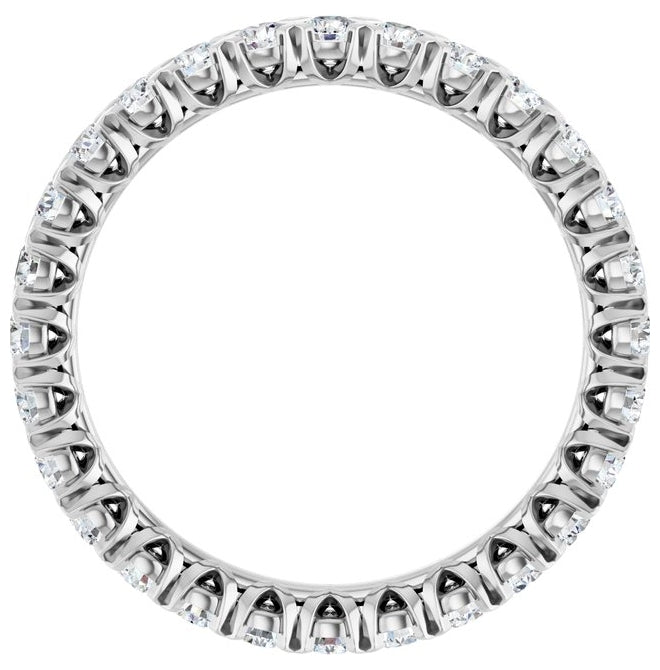 14K Yellow Or White Gold  Round 2 Mm Vs, F+ Polished 1 Ctw Lab-Grown Diamond Eternity Band