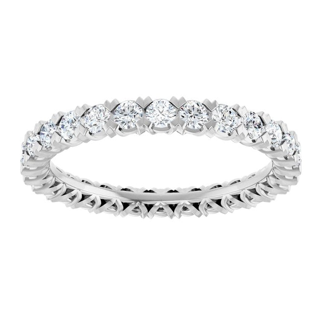 14K Yellow Or White Gold  Round 2 Mm Vs, F+ Polished 1 Ctw Lab-Grown Diamond Eternity Band