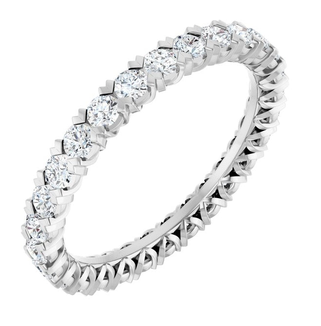 14K Yellow Or White Gold  Round 2 Mm Vs, F+ Polished 1 Ctw Lab-Grown Diamond Eternity Band