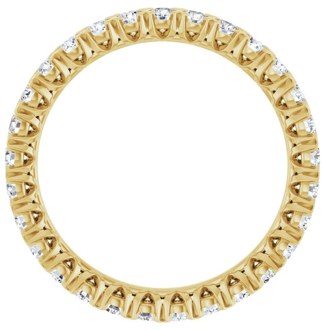 14K Yellow Or White Gold  Round 2 Mm Vs, F+ Polished 1 Ctw Lab-Grown Diamond Eternity Band