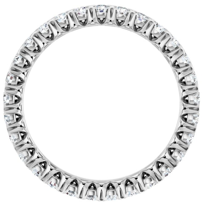 14K Yellow Or White Gold  Round 2 Mm Vs, F+ Polished 1 Ctw Lab-Grown Diamond Eternity Band