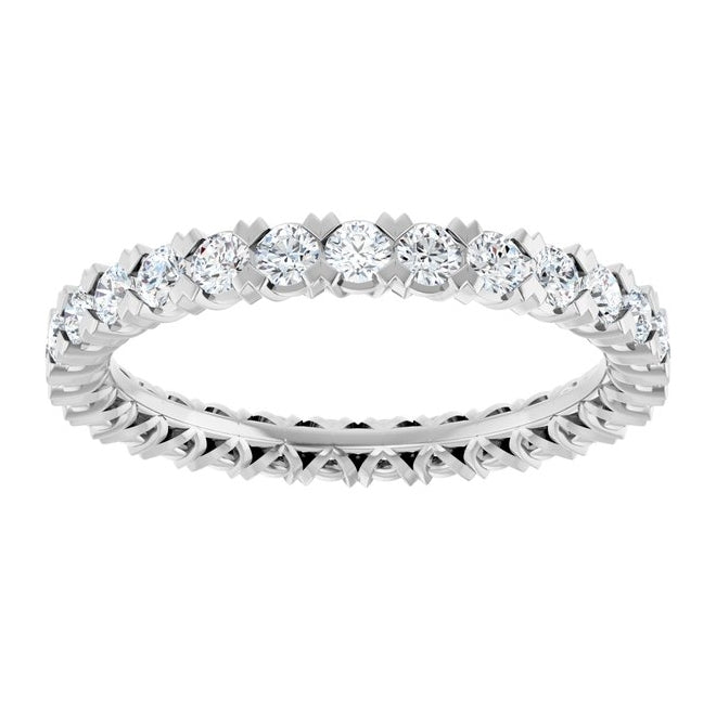 14K Yellow Or White Gold  Round 2 Mm Vs, F+ Polished 1 Ctw Lab-Grown Diamond Eternity Band