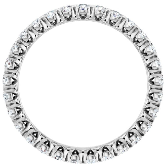 14K Yellow Or White Gold  Round 2 Mm Vs, F+ Polished 1 Ctw Lab-Grown Diamond Eternity Band