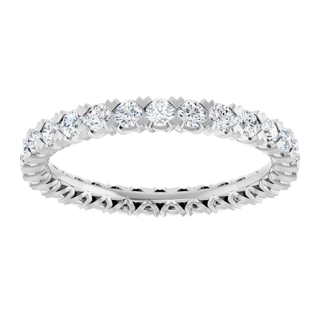 14K Yellow Or White Gold  Round 2 Mm Vs, F+ Polished 1 Ctw Lab-Grown Diamond Eternity Band