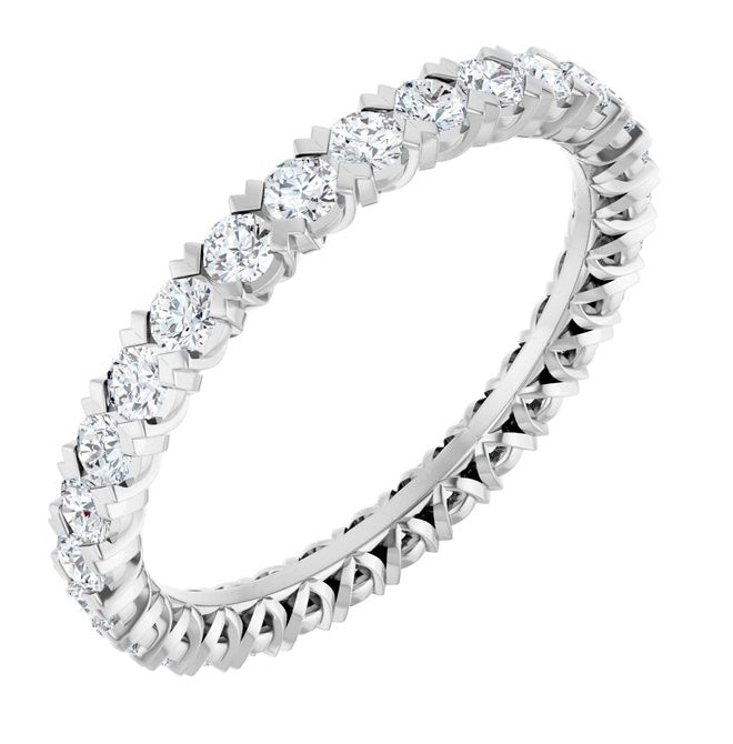 14K Yellow Or White Gold  Round 2 Mm Vs, F+ Polished 1 Ctw Lab-Grown Diamond Eternity Band