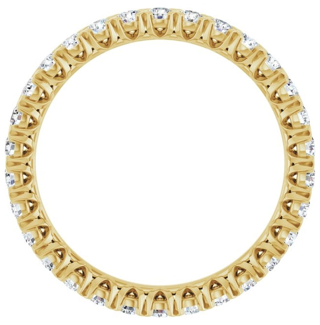 14K Yellow Or White Gold  Round 2 Mm Vs, F+ Polished 1 Ctw Lab-Grown Diamond Eternity Band