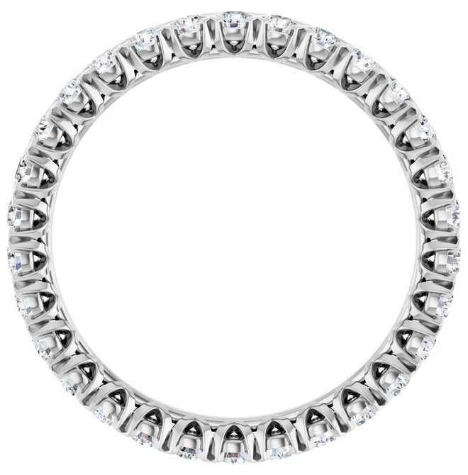 14K Yellow Or White Gold  Round 2 Mm Vs, F+ Polished 1 Ctw Lab-Grown Diamond Eternity Band