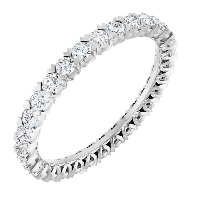 14K Yellow Or White Gold  Round 2 Mm Vs, F+ Polished 1 Ctw Lab-Grown Diamond Eternity Band
