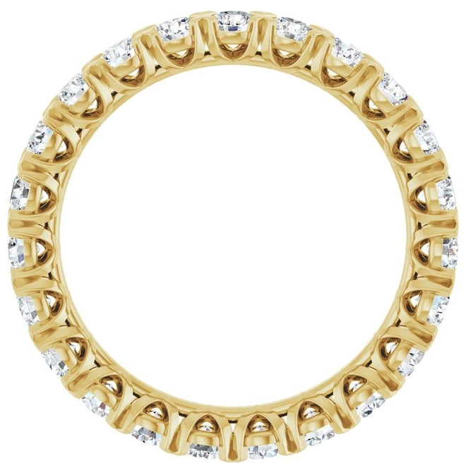 14K Yellow Or White Gold  Round 2.5 Mm Vs, F+ Polished 1 5/8 Ctw Lab-Grown Diamond Eternity Band