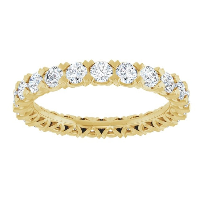 14K Yellow Or White Gold  Round 2.5 Mm Vs, F+ Polished 1 5/8 Ctw Lab-Grown Diamond Eternity Band