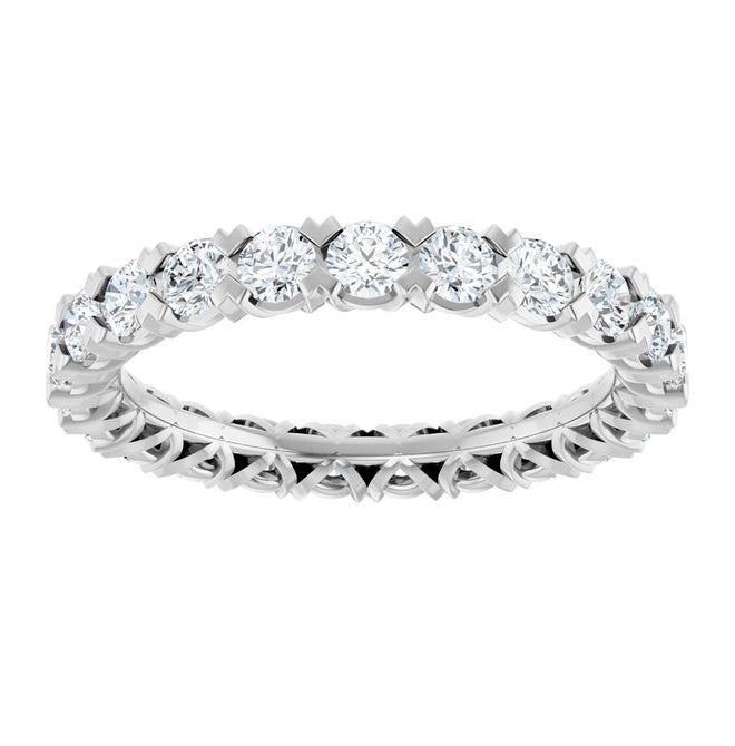 14K Yellow Or White Gold  Round 2.5 Mm Vs, F+ Polished 1 5/8 Ctw Lab-Grown Diamond Eternity Band