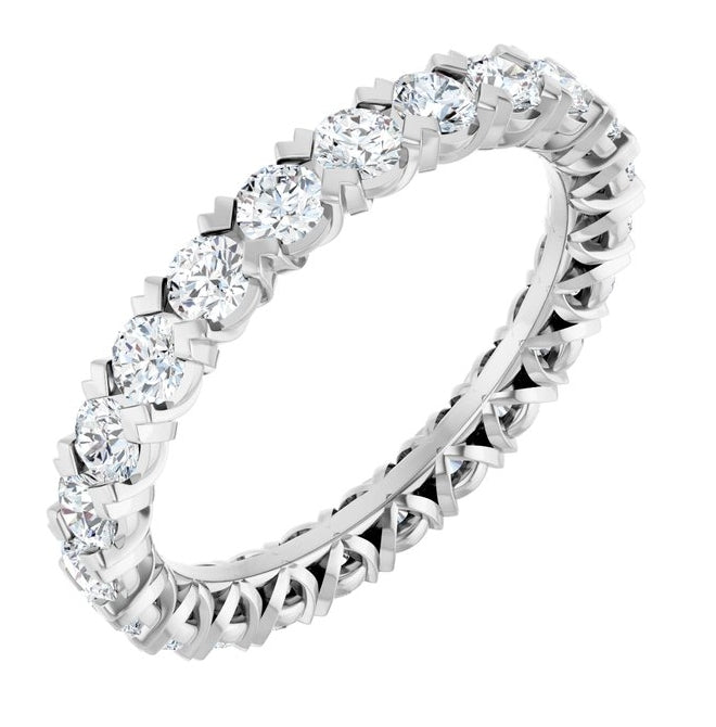 14K Yellow Or White Gold  Round 2.5 Mm Vs, F+ Polished 1 5/8 Ctw Lab-Grown Diamond Eternity Band