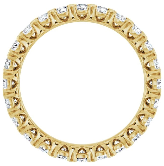 14K Yellow Or White Gold  Round 2.5 Mm Vs, F+ Polished 1 5/8 Ctw Lab-Grown Diamond Eternity Band