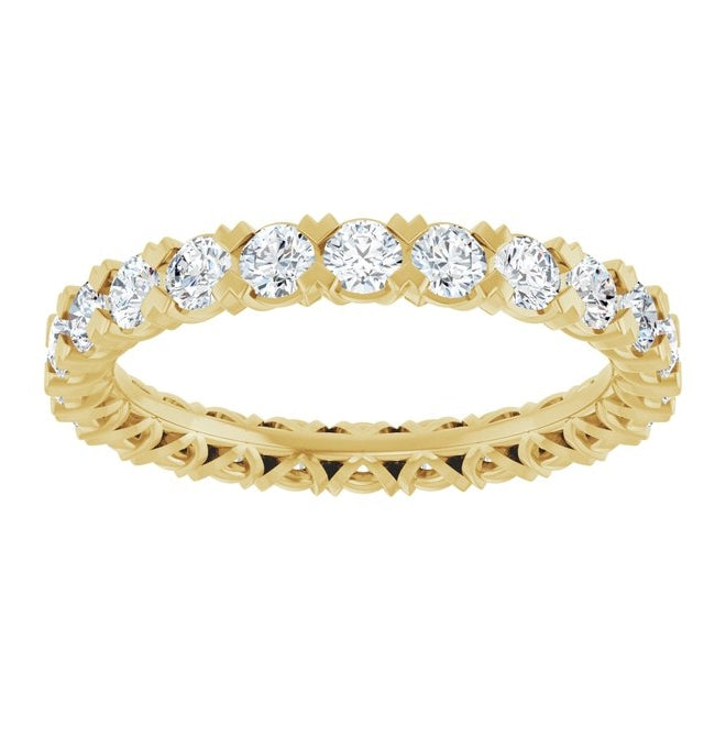 14K Yellow Or White Gold  Round 2.5 Mm Vs, F+ Polished 1 5/8 Ctw Lab-Grown Diamond Eternity Band