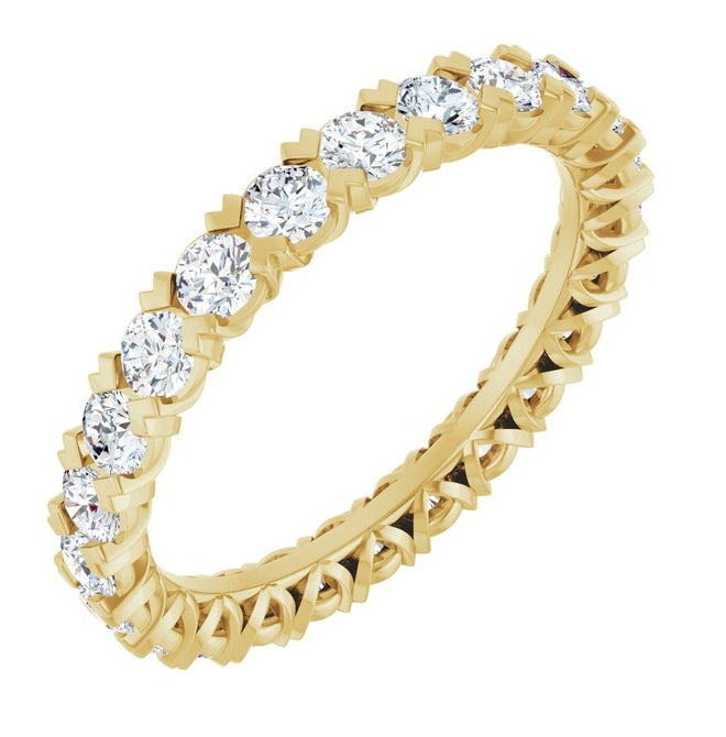 14K Yellow Or White Gold  Round 2.5 Mm Vs, F+ Polished 1 5/8 Ctw Lab-Grown Diamond Eternity Band