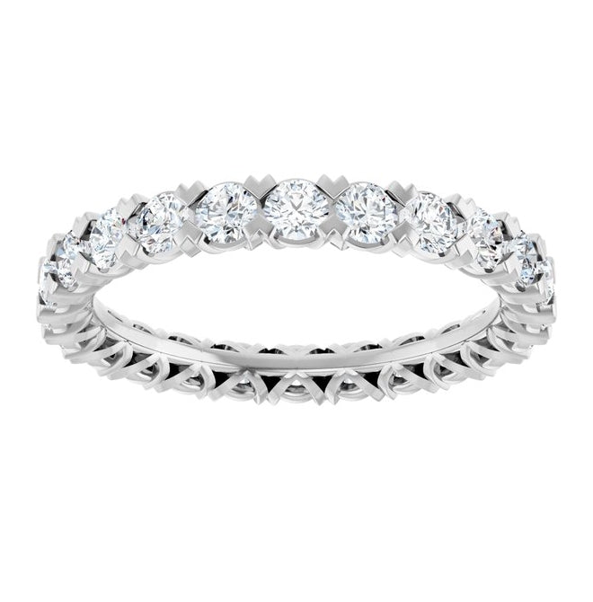 14K Yellow Or White Gold  Round 2.5 Mm Vs, F+ Polished 1 5/8 Ctw Lab-Grown Diamond Eternity Band