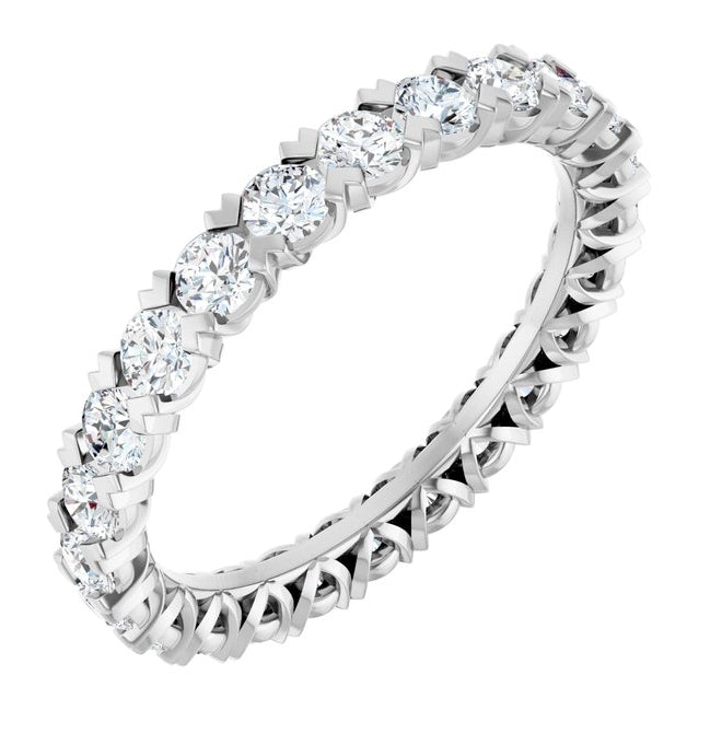 14K Yellow Or White Gold  Round 2.5 Mm Vs, F+ Polished 1 5/8 Ctw Lab-Grown Diamond Eternity Band