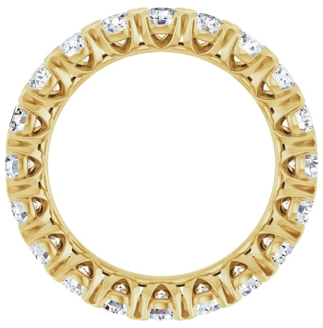 14K Yellow Or White Gold  Round 3 Mm Vs, F+ Polished 2 Ctw Lab-Grown Diamond Eternity Band