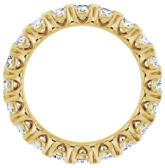 14K Yellow Or White Gold  Round 3 Mm Vs, F+ Polished 2 Ctw Lab-Grown Diamond Eternity Band