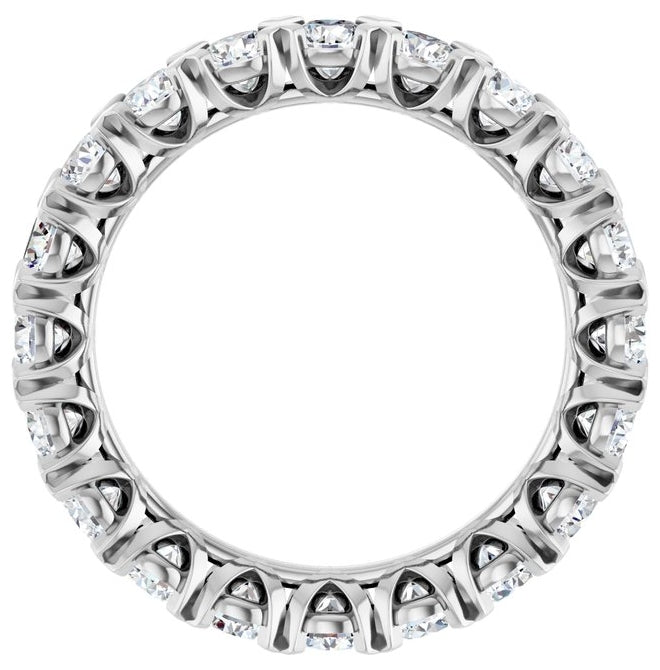 14K Yellow Or White Gold  Round 3 Mm Vs, F+ Polished 2 Ctw Lab-Grown Diamond Eternity Band