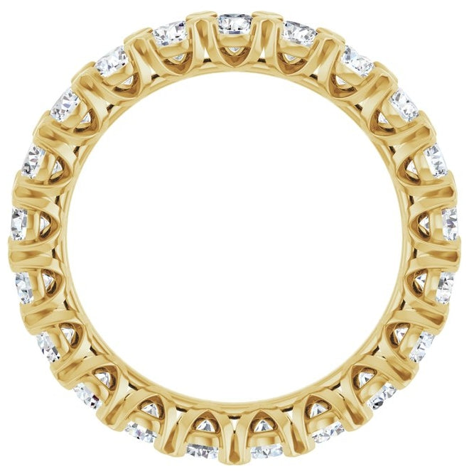 14K Yellow Or White Gold  Round 3 Mm Vs, F+ Polished 2 1/8 Ctw Lab-Grown Diamond Eternity Band
