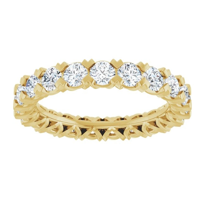 14K Yellow Or White Gold  Round 3 Mm Vs, F+ Polished 2 1/8 Ctw Lab-Grown Diamond Eternity Band