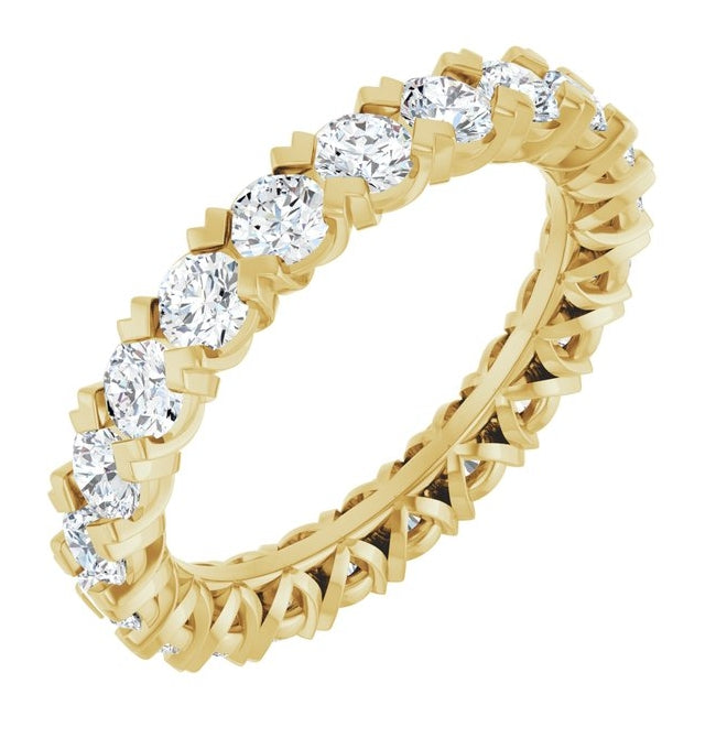 14K Yellow Or White Gold  Round 3 Mm Vs, F+ Polished 2 1/8 Ctw Lab-Grown Diamond Eternity Band