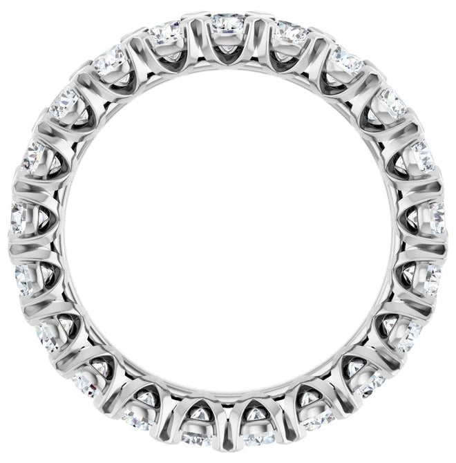 14K Yellow Or White Gold  Round 3 Mm Vs, F+ Polished 2 1/8 Ctw Lab-Grown Diamond Eternity Band