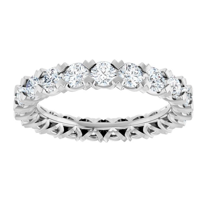 14K Yellow Or White Gold  Round 3 Mm Vs, F+ Polished 2 1/8 Ctw Lab-Grown Diamond Eternity Band