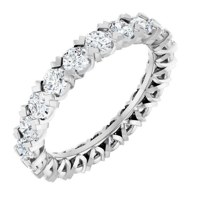14K Yellow Or White Gold  Round 3 Mm Vs, F+ Polished 2 1/8 Ctw Lab-Grown Diamond Eternity Band