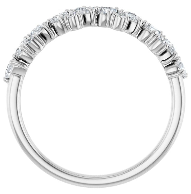14K Yellow Or White Gold Pear 2.9 X 1.9 Mm Vs, F+  Polished 5/8 Ctw Lab-Grown Diamond Anniversary Band