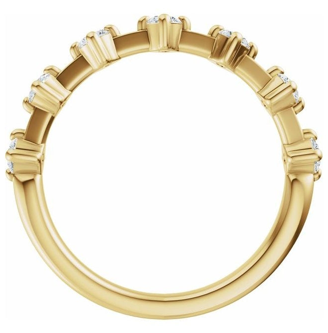 14K Yellow Or White Gold Round 2.5 Mm Polished 1/2 Ctw Lab Grown Diamond Anniversary Band