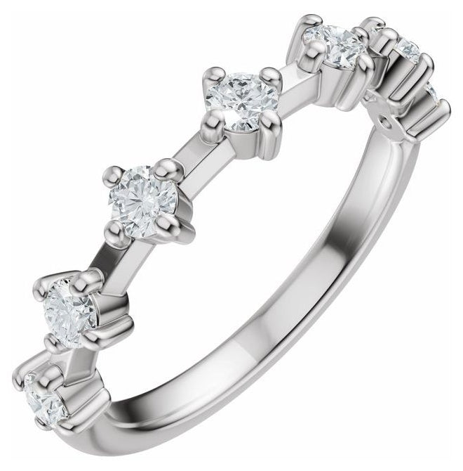 14K Yellow Or White Gold Round 2.5 Mm Polished 1/2 Ctw Lab Grown Diamond Anniversary Band