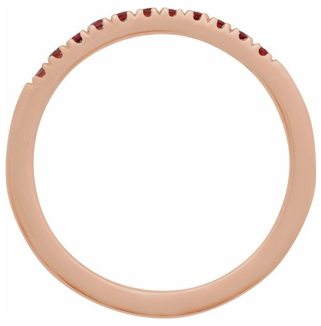 14K White Or Rose Gold Or Sterling Silver Natural Gemstone Stackable Ring