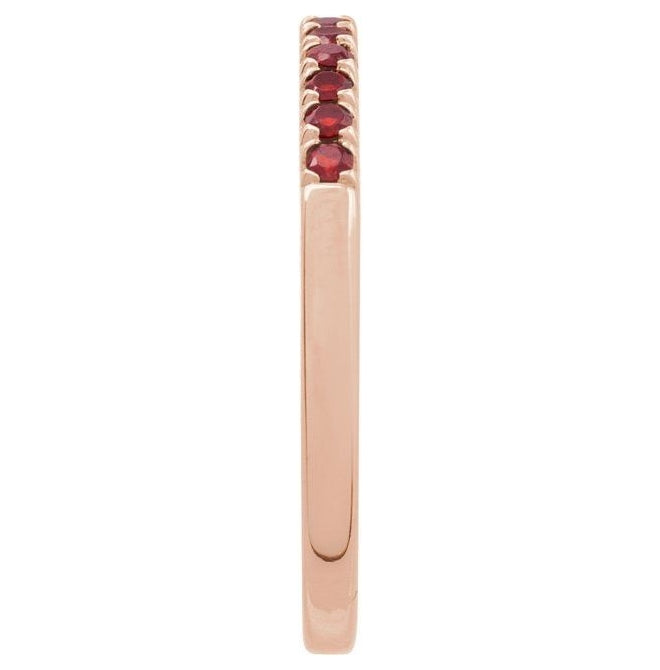 14K White Or Rose Gold Or Sterling Silver Natural Gemstone Stackable Ring
