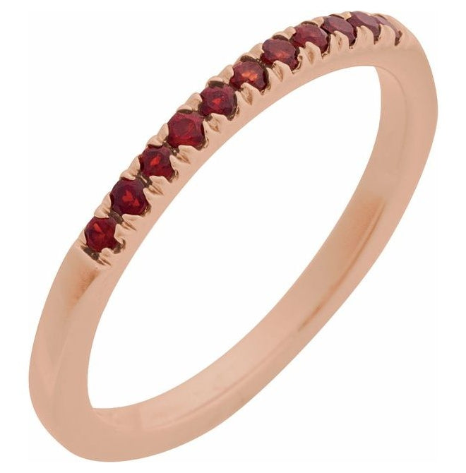 14K White Or Rose Gold Or Sterling Silver Natural Gemstone Stackable Ring