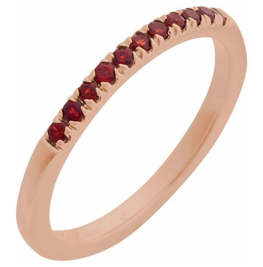 14K White Or Rose Gold Or Sterling Silver Natural Gemstone Stackable Ring